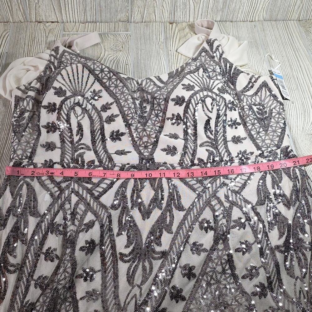 R&M Richards Graceful Mesh Beaded Gown Maxi Formal Dress Women Plus Size 20W NWT - Picture 12 of 13